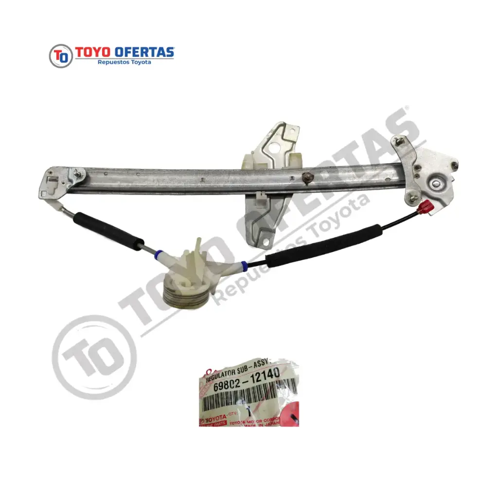 69802-12140  ELEVA VIDRIO PUERTA DELANTERA IZQUIERDA TOYOTA COROLLA BABY CAMRY