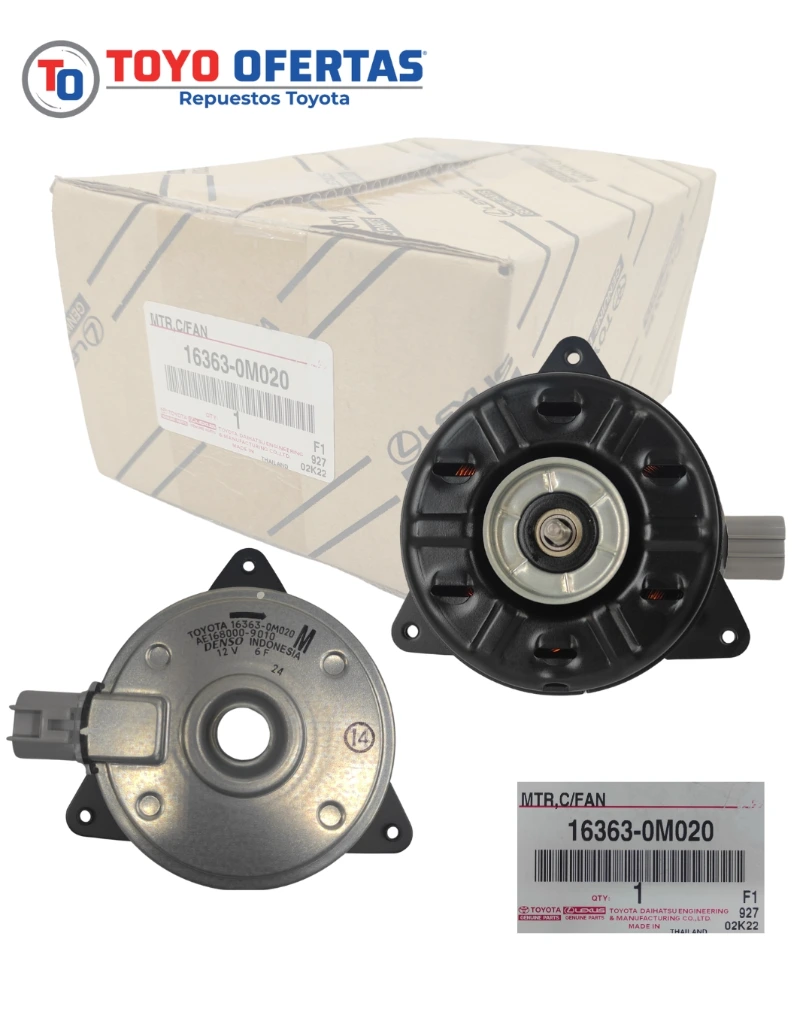 16363-0M020 MOTOR ELECTROVENTILADOR TOYOTA YARIS 2006-2014/ COROLLA 03-14/TERIOS