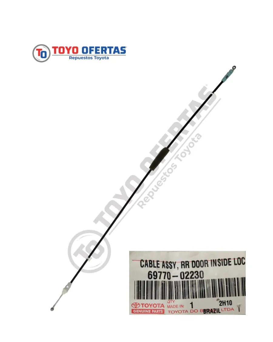 69770-02230 GUAYA DE CERRADURA PUERTA TRASERA IZQ TOYOTA COROLLA 09-14