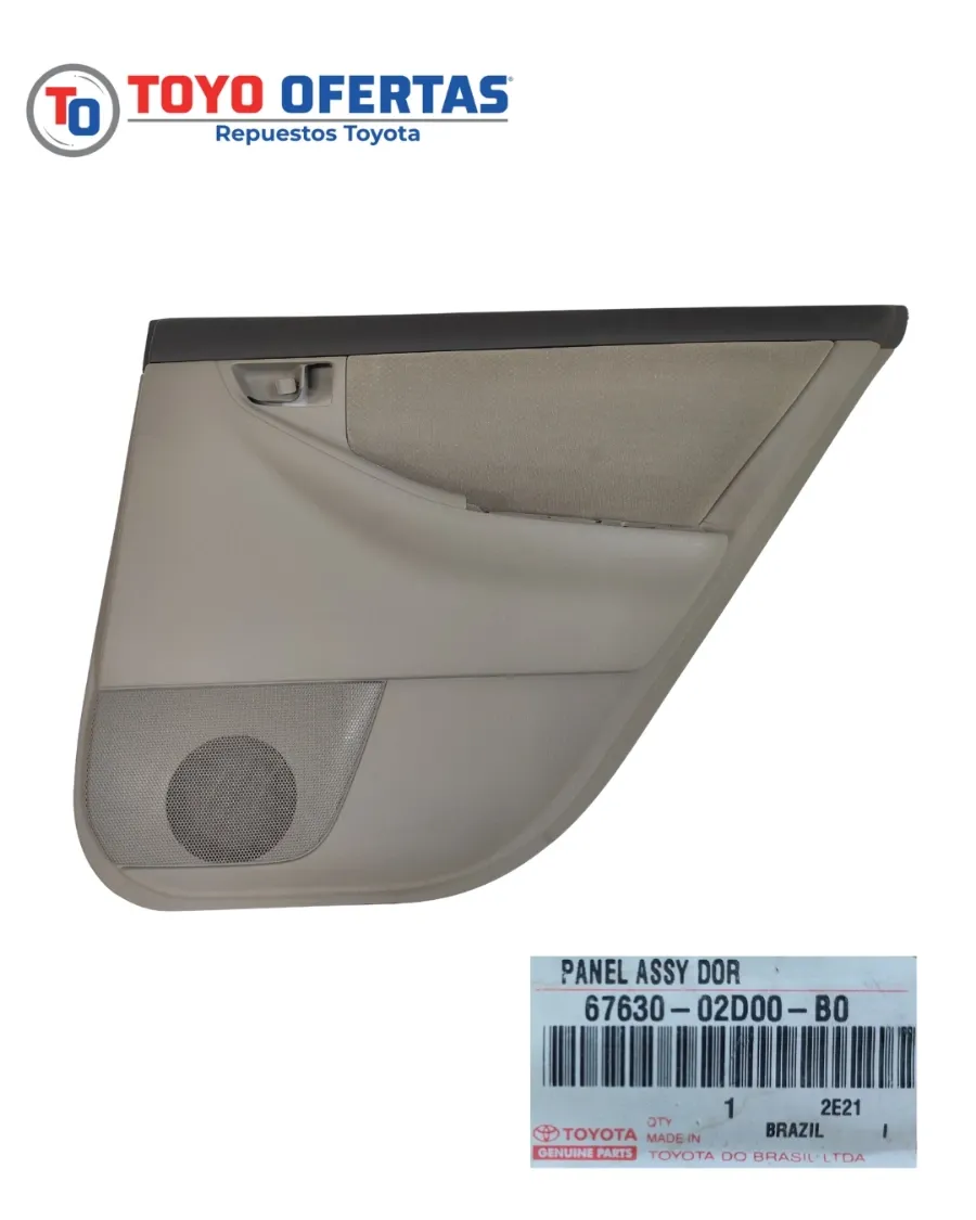 67630-02D00-B0 TAPICERIA PUERTA, TRASERA DERECHA TOYOTA COROLLA SENSACION 2003-2008